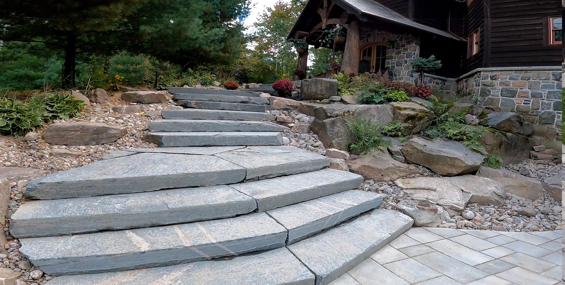 Natural stone steps