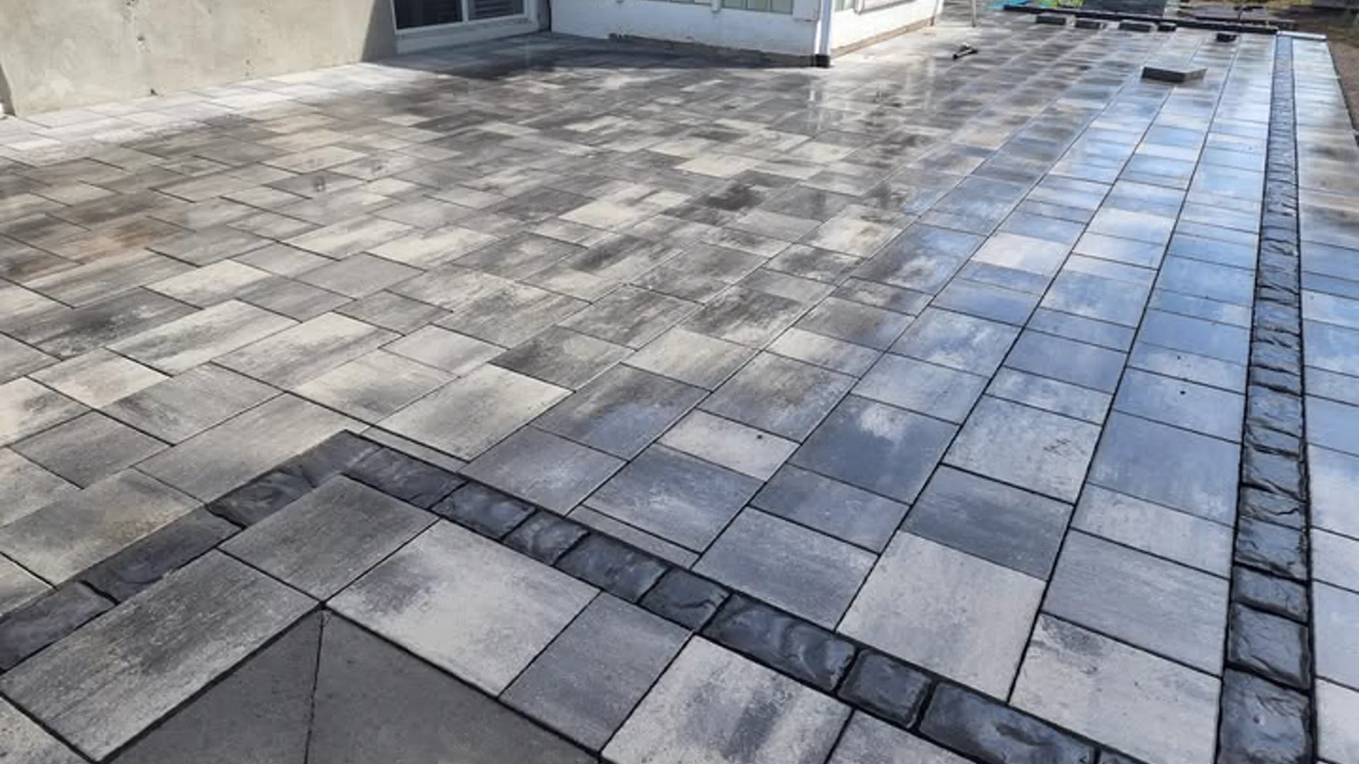 Interlock patio installation